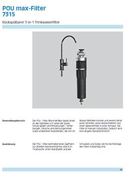 Trinkwasserfilter-Datenblatt